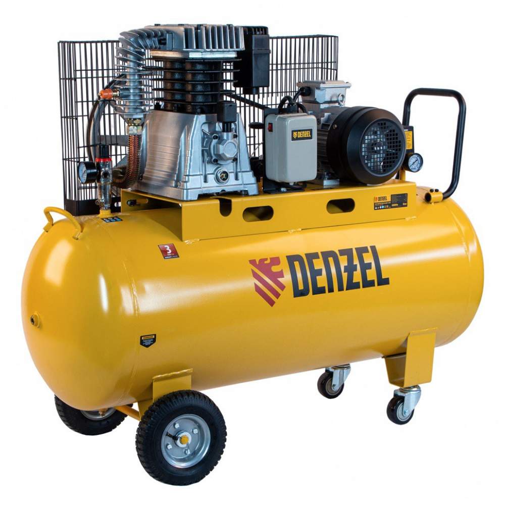 Компрессор DENZEL воздушный, ременный привод BCI4000-T/200, 4.0 кВт, 200 литров, 690 л/мин Denzel