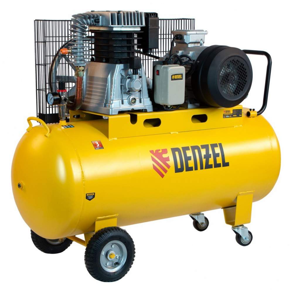 Компрессор DENZEL воздушный, ременный привод BCI5500-T/200, 5.5 кВт, 200 литров, 850 л/мин Denzel