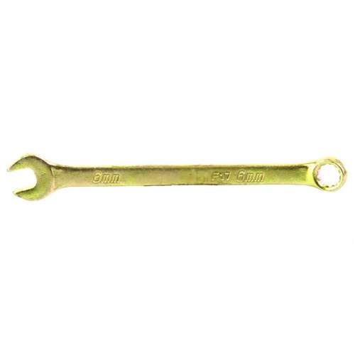 Ключ СИБРТЕХ комбинированный, 6 мм, желтый цинк// Сибртех
