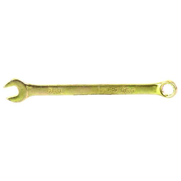 Ключ комбинированный, 6 мм, желтый цинк// Сибртех [Ключ СИБРТЕХ комбинированный, 6 мм, желтый цинк// Сибртех]