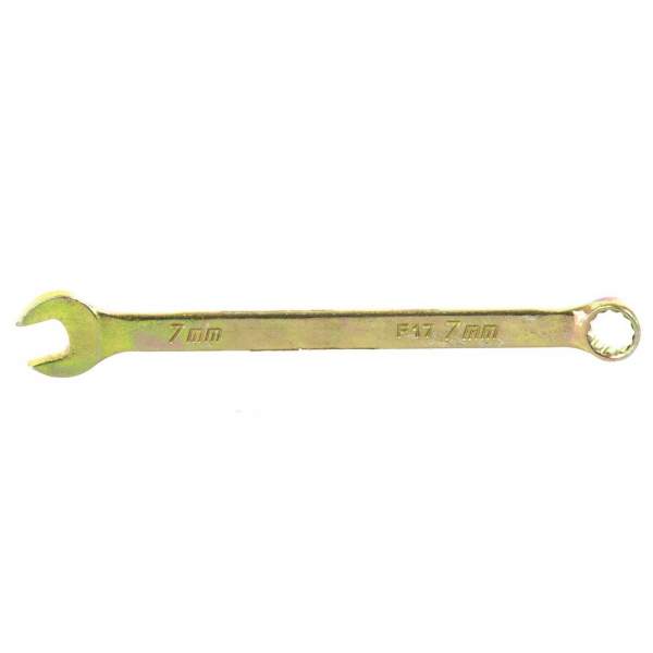 Ключ комбинированный, 7 мм, желтый цинк// Сибртех [Ключ СИБРТЕХ комбинированный, 7 мм, желтый цинк// Сибртех]