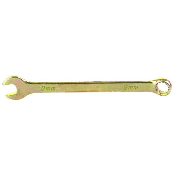 Ключ комбинированный, 8 мм, желтый цинк// Сибртех [Ключ СИБРТЕХ комбинированный, 8 мм, желтый цинк// Сибртех]