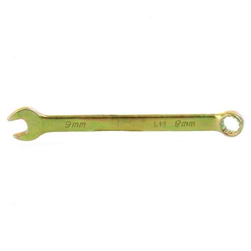 Ключ СИБРТЕХ комбинированный, 9 мм, желтый цинк// Сибртех