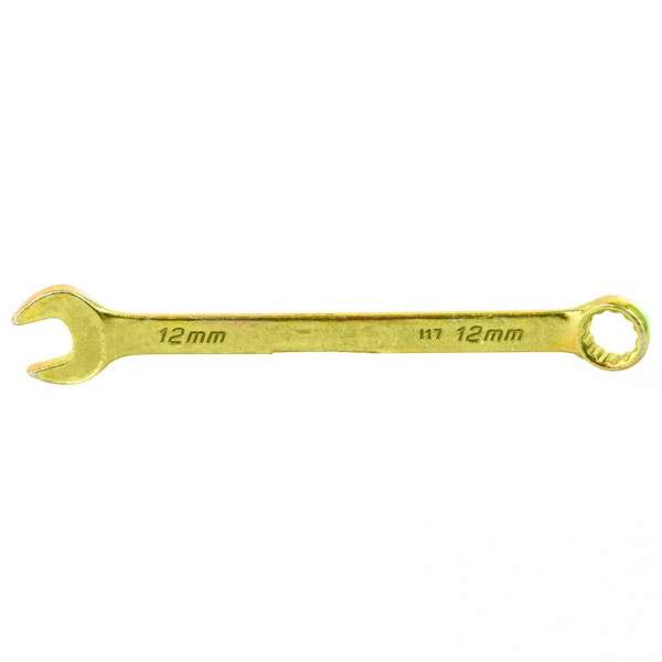 Ключ комбинированный, 12 мм, желтый цинк// Сибртех [Ключ СИБРТЕХ комбинированный, 12 мм, желтый цинк// Сибртех]