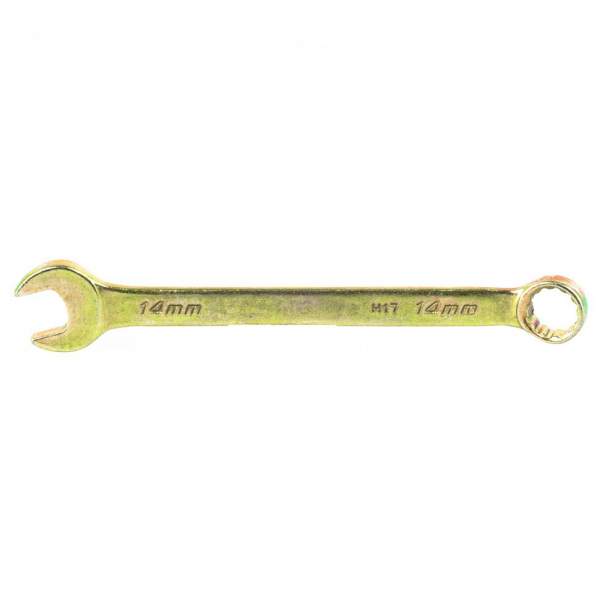 Ключ комбинированный, 14 мм, желтый цинк// Сибртех [Ключ СИБРТЕХ комбинированный, 14 мм, желтый цинк// Сибртех]