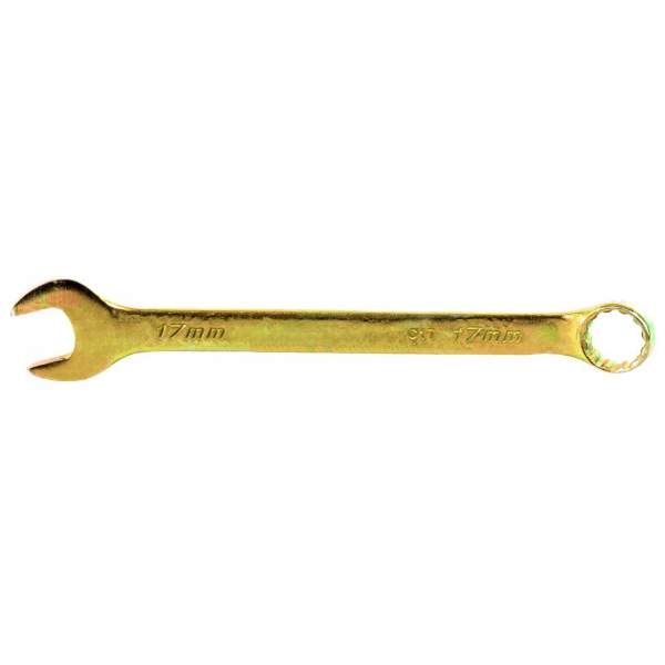 Ключ СИБРТЕХ комбинированный, 17 мм, желтый цинк// Сибртех