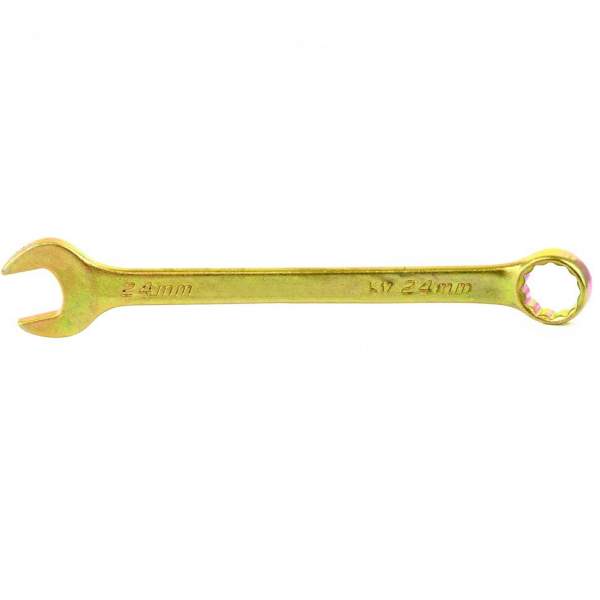 Ключ комбинированный, 24 мм, желтый цинк// Сибртех [Ключ СИБРТЕХ комбинированный, 24 мм, желтый цинк// Сибртех]