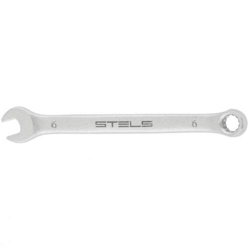 Ключ STELS комбинированный, 6 мм, CrV, матовый хром// Stels