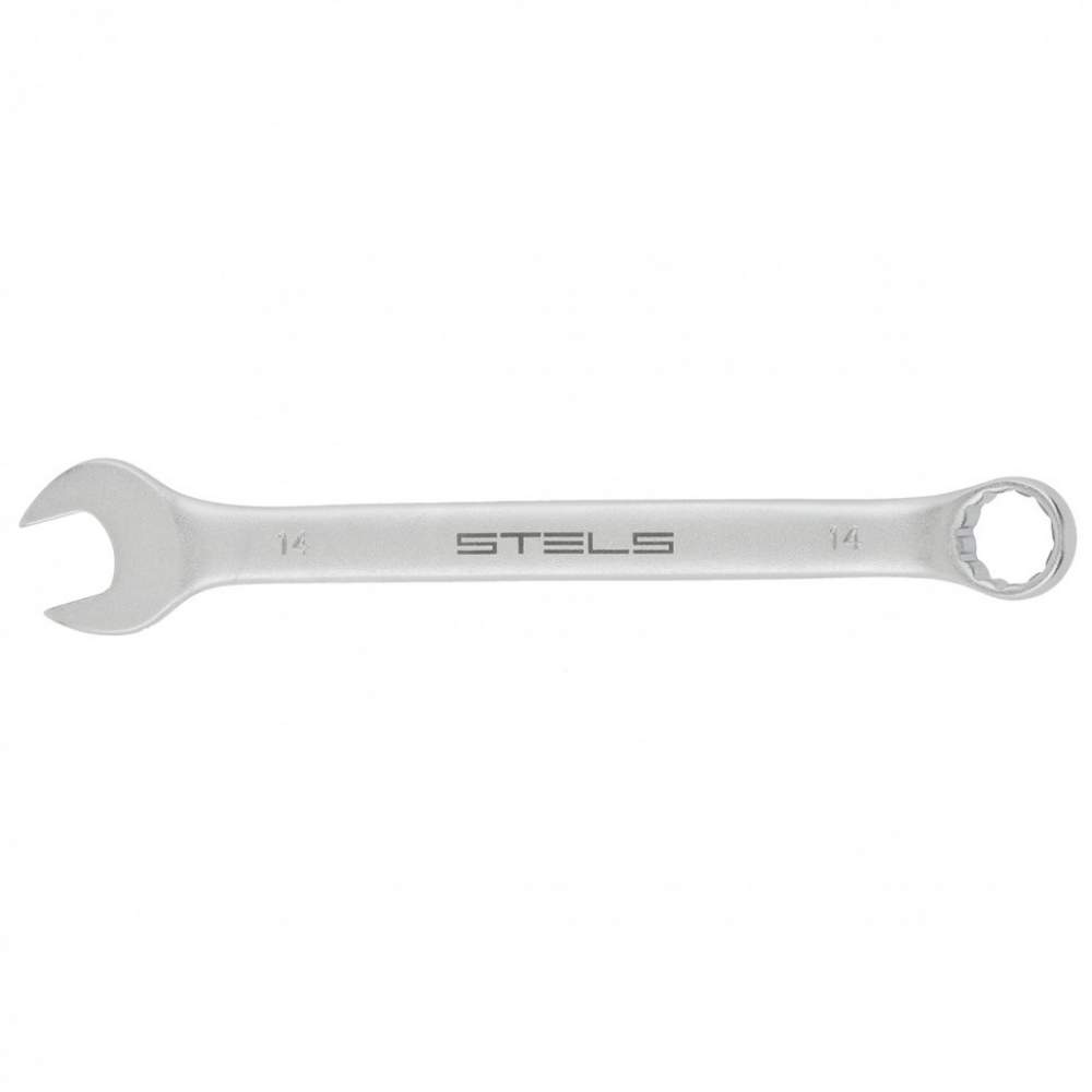 Ключ STELS комбинированный, 14 мм, CrV, матовый хром// Stels