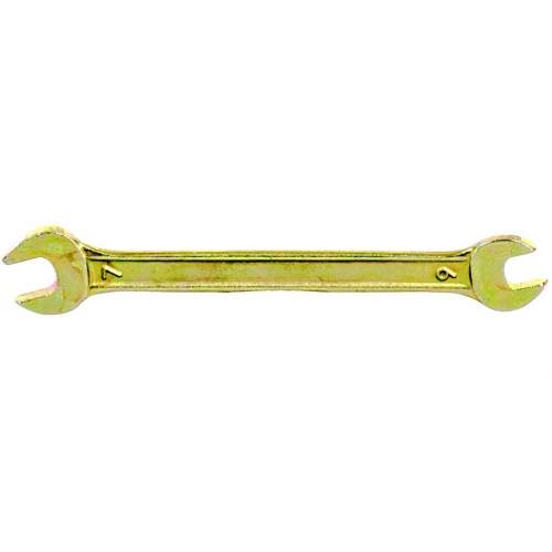 Ключ СИБРТЕХ рожковый, 6 х 7 мм, желтый цинк// Сибртех