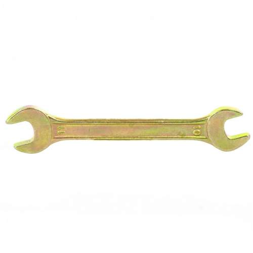 Ключ СИБРТЕХ рожковый, 10 х 11 мм, желтый цинк// Сибртех