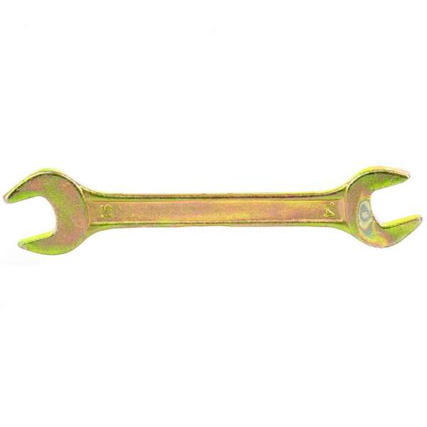 Ключ СИБРТЕХ рожковый, 14 х 15 мм, желтый цинк// Сибртех