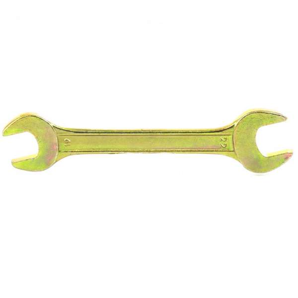 Ключ СИБРТЕХ рожковый, 19 х 22 мм, желтый цинк// Сибртех
