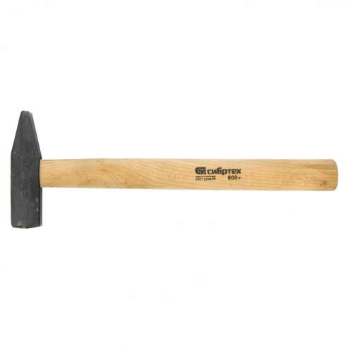 Ударный инструмент СИБРТЕХ Молоток слесарный, 800 г, квадратный боек, деревянная рукоятка// Сибртех
