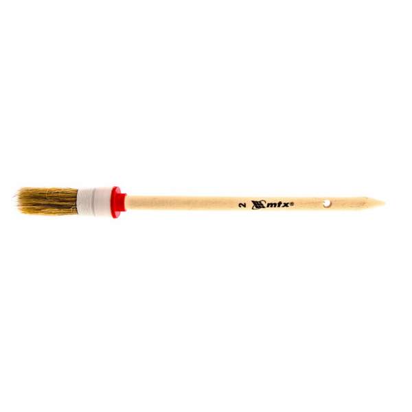 Ручной инструмент MTX Кисть круглая № 2 (20 мм), натуральная щетина, деревянная ручка// MTX