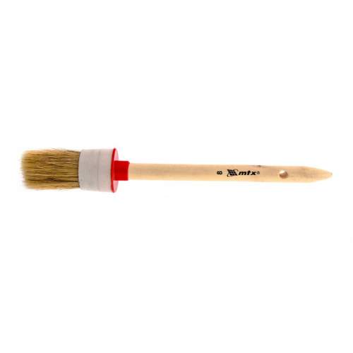 Ручной инструмент MTX Кисть круглая № 8 (35 мм), натуральная щетина, деревянная ручка// MTX