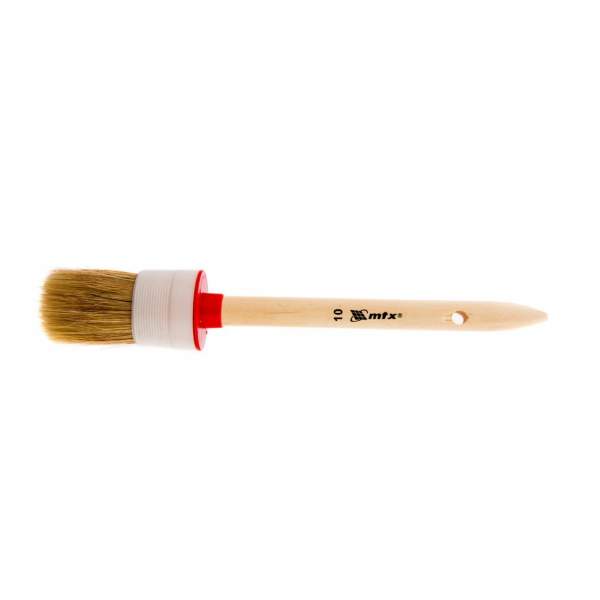 Кисть круглая №10 (40 мм), натуральная щетина, деревянная ручка// MTX [Ручной инструмент MTX]