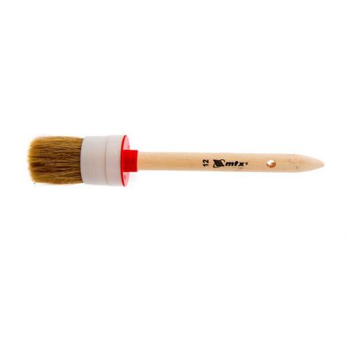 Ручной инструмент MTX Кисть круглая №12 (45 мм), натуральная щетина, деревянная ручка// MTX