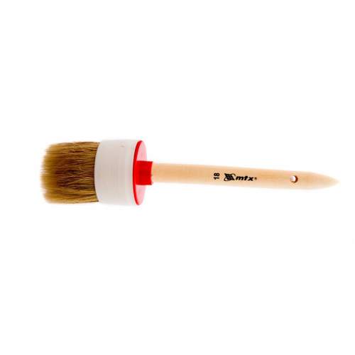 Ручной инструмент MTX Кисть круглая №18 (60 мм), натуральная щетина, деревянная ручка// MTX