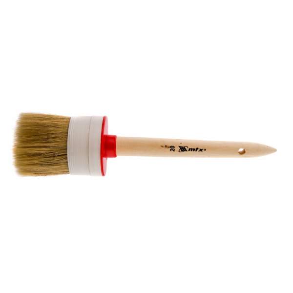 Кисть круглая №20 (65 мм), натуральная щетина, деревянная ручка// MTX [Ручной инструмент MTX]