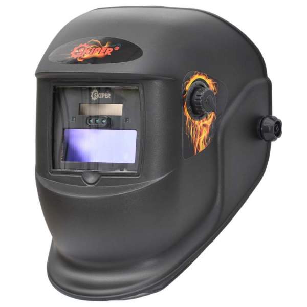 Сварочная маска SKIPER 6000X-PRO (в сборе) LED, фильтр(1/1/1/2; 90х35мм;DIN 4/9/13, шлиф) [Щиток сварщика]