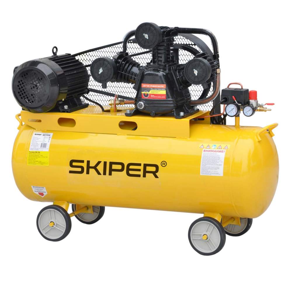  Воздушный компрессор SKIPER IBL3100B (до 600 л/мин, 8 атм, 100 л, 380 В, 3.0 кВт)