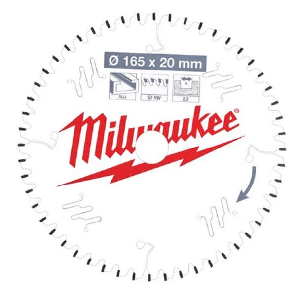 Milwaukee Пильный диск для циркулярной пилы по дереву 165x20x2,2x24 скошенные зубья