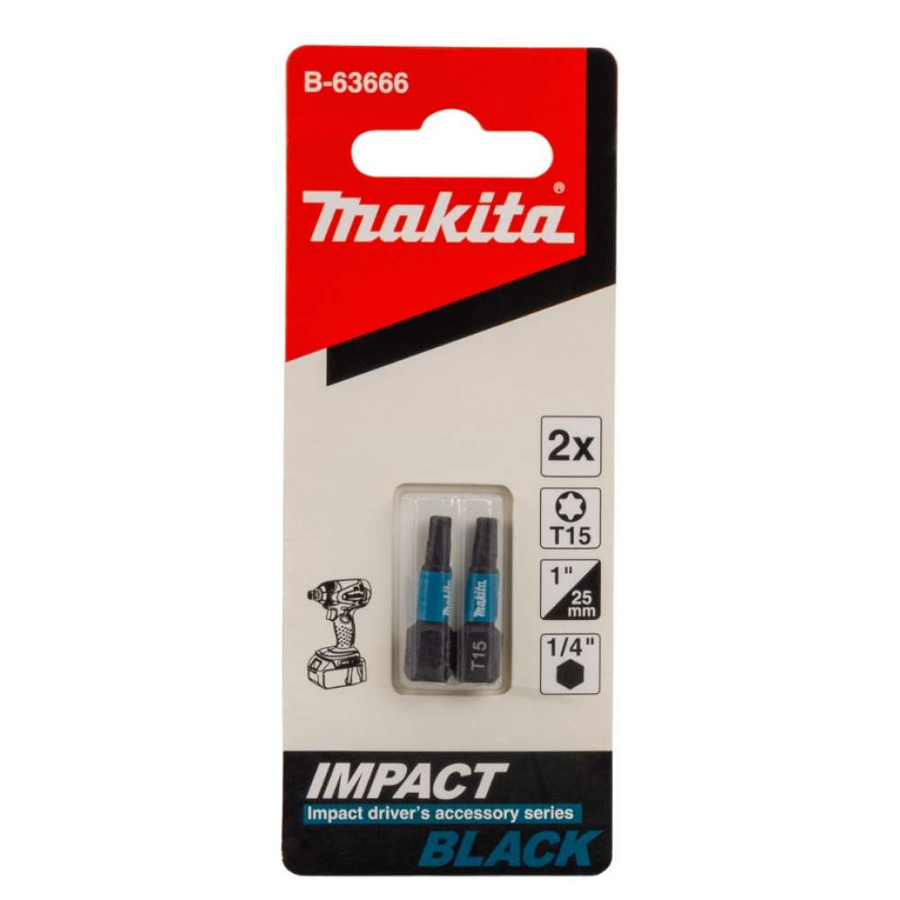 Бита MAKITA Impact Black T15, 25 мм, C-form, 2 шт.