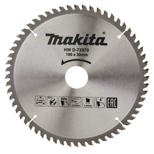 Пильный диск MAKITA для алюминия 190x30/20x2.2/1.4x60T