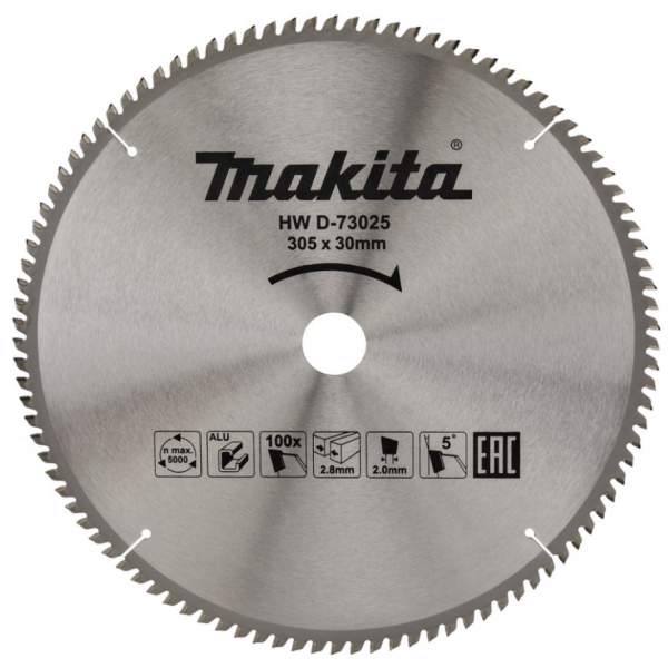 Пильный диск MAKITA для алюминия, 305x30x2.8/2x100T
