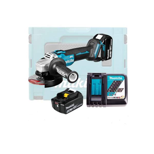 DGA 504 RTJ (2*5.0 Ah, DC 18 RC) [Углошлифмашина 125мм MAKITA]