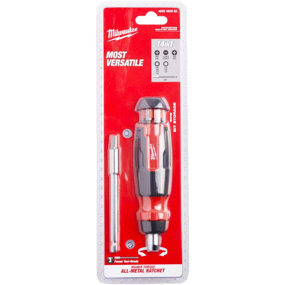 Отвертка Milwaukee с трещеткой 14 in 1 - PH/PZ/TX/HEX/SL