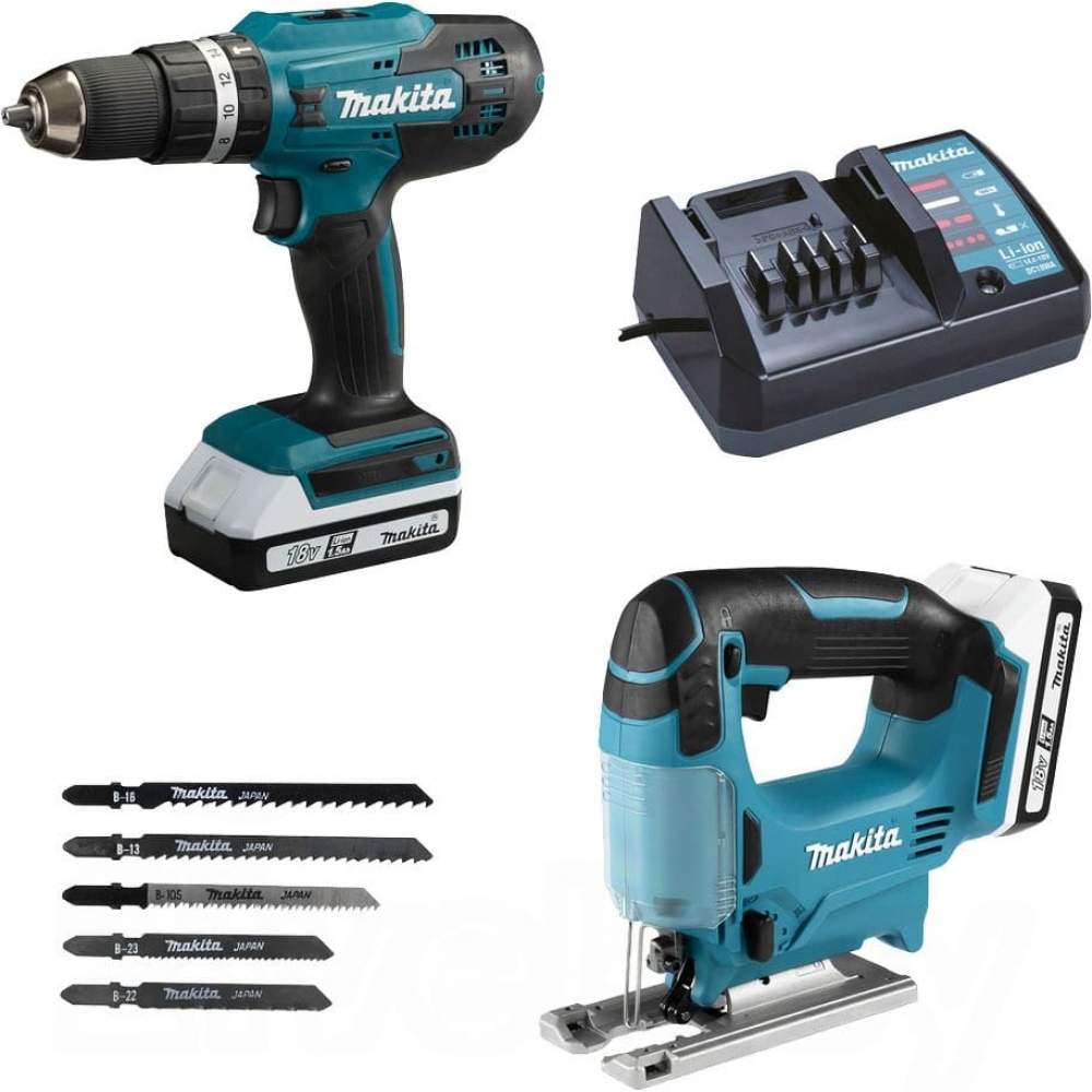 Набор инструмента MAKITA DK18B59Y (HP488D, JV183D, 2*1.5 Ah, bag)