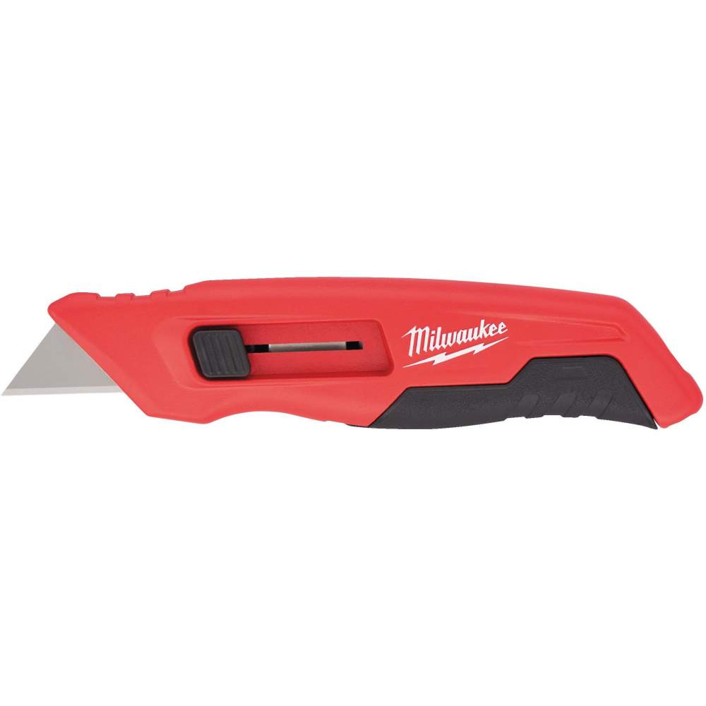 Milwaukee Нож выдвижной Milwaukee 4932492378 (цельнометаллический корпус с резиновым покрытием, встроенное хранилище для 5 лезвий, смена лезвий без инструментов