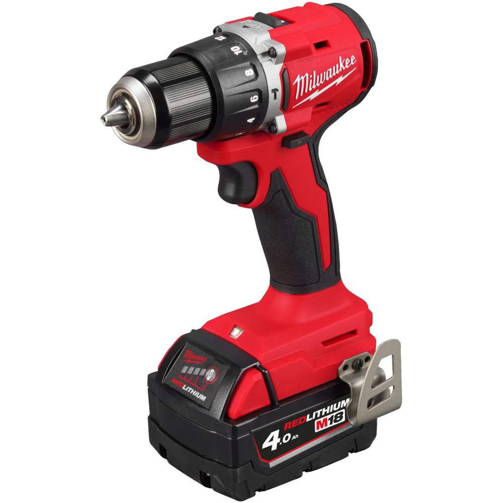 Дрель- шуруповерт аккумуляторный Milwaukee Milwaukee M18 BLPDRC-402C (4933492824) (бесщёточный двигатель, кол-во скоростей 2: 0-550/0-1700 об/мин, функция удара, крутящий момен