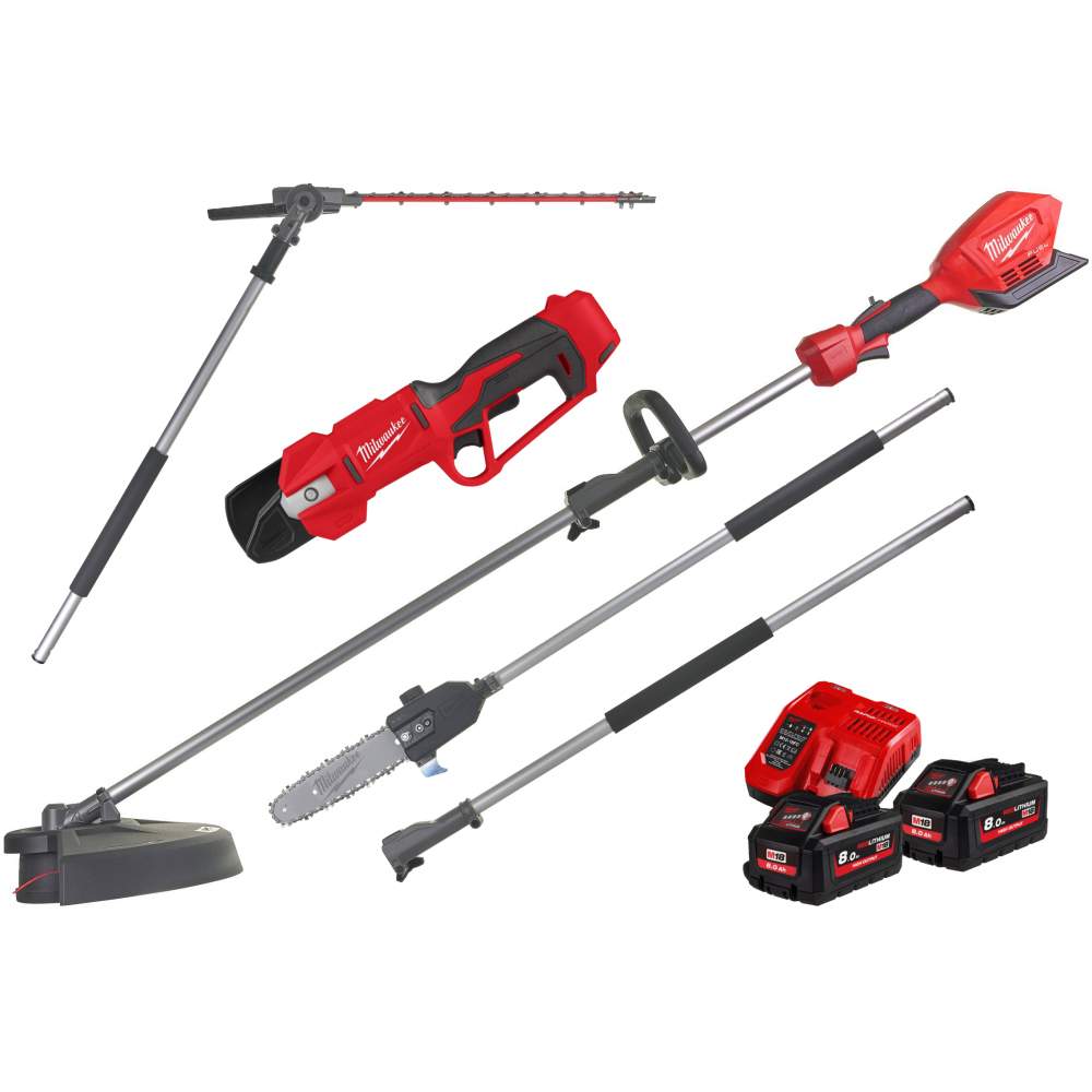 Milwaukee Набор садовых инструментов Milwaukee M18M18FOPH-LKIT-EXA-CSA-HTA/M12BLPRS/M18HNRG-802 (A005MLW) (в набор входит: многофункциональный привод Milwaukee