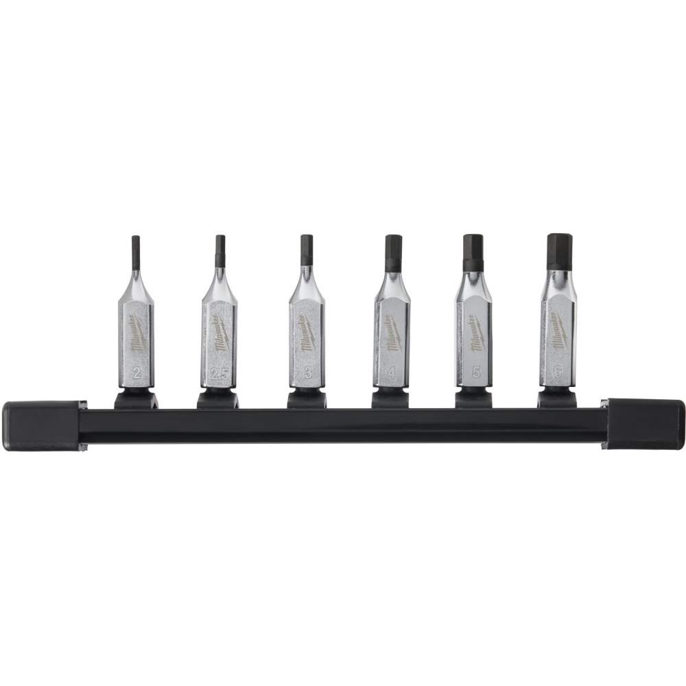 Milwaukee Насадки торцевые Milwaukee 1/4" Hex 6 шт (4932480566) (шестигранные, метрические, размер: 2мм, 2,5мм, 3мм, 4мм, 5мм, 6мм, направляющая для хранен