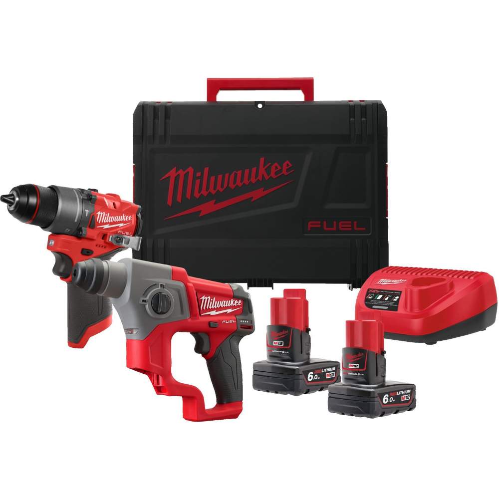 Набор инструмента Milwaukee инструментов Milwaukee M12 FPP2F2-402X (4933480590) (в входит: дрель-шуруповерт Milwaukee M12 FPD2-0 FUEL (4933479867), перфоратор Milwauk