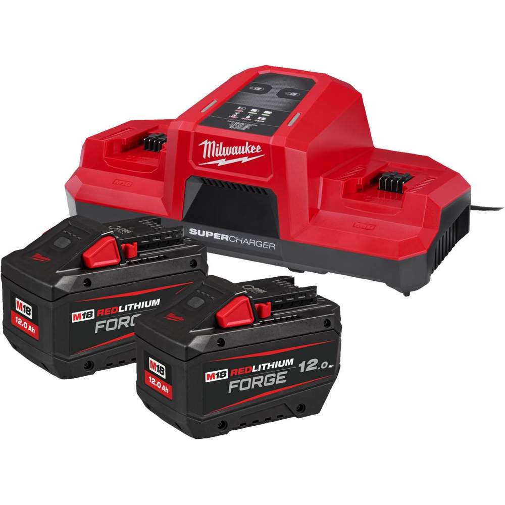 Milwaukee Энергокомплект Milwaukee M18 FORGENRG-122DBSC (4933498614) (комплект поставки: аккумулятор M18 FB12 2 шт, зарядное устройство Milwaukee M18 DBSC 1 шт,