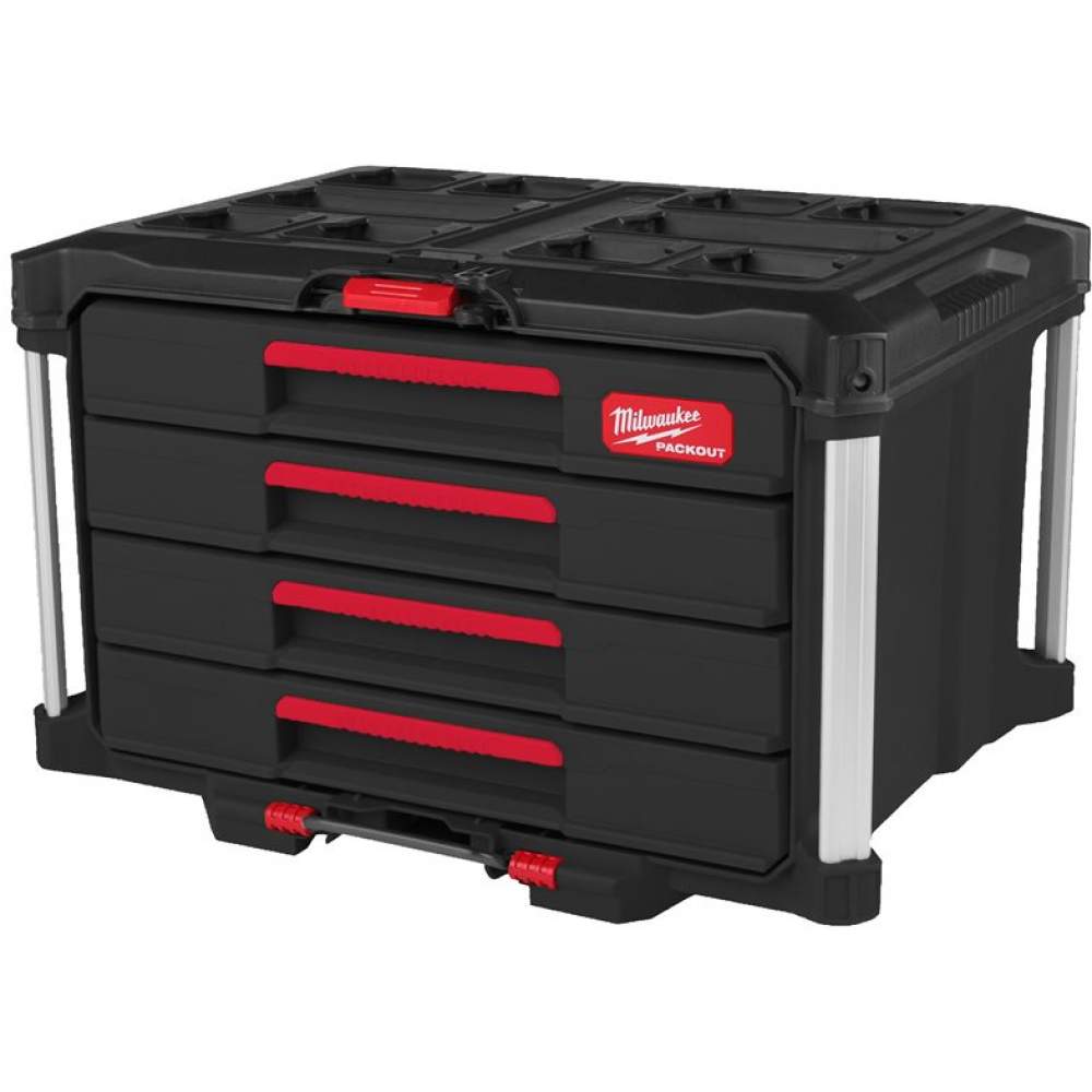 Milwaukee Ящик для инструментов Milwaukee PackOut (4932493189) (материал: ударопрочный полимер, грузоподъемность 11 кг, цвет: черный, красный)