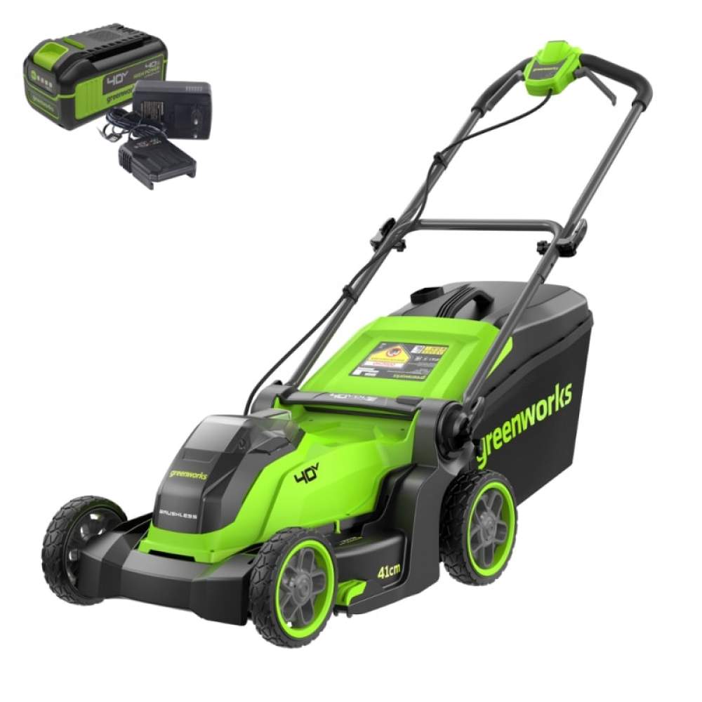 Газонокосилка аккумуляторная Greenworks 40V GD40LM411 (1хАКБ 4Ач и ЗУ)
