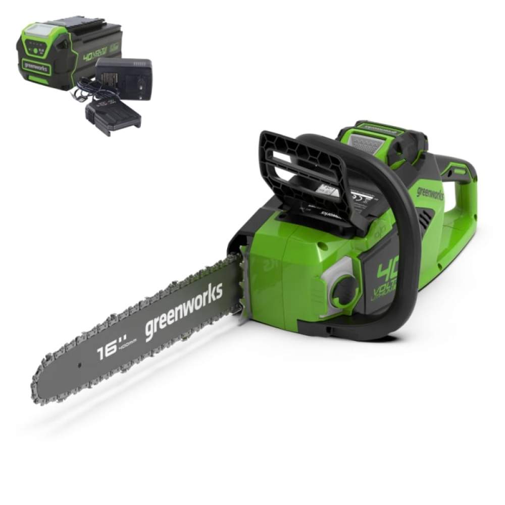 Цепная пила аккумуляторная Greenworks 40V GD40CS18 (с 1хАКБ 5Ач и ЗУ) 40 см