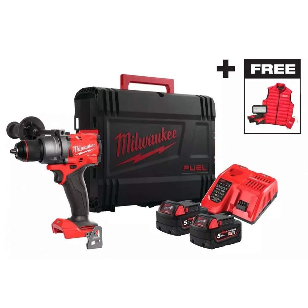 Дрель- шуруповерт ударный аккумуляторный Milwaukee M18 FPD3MC-502X (2*5.0 Ah, case, PROMO with Jacket)