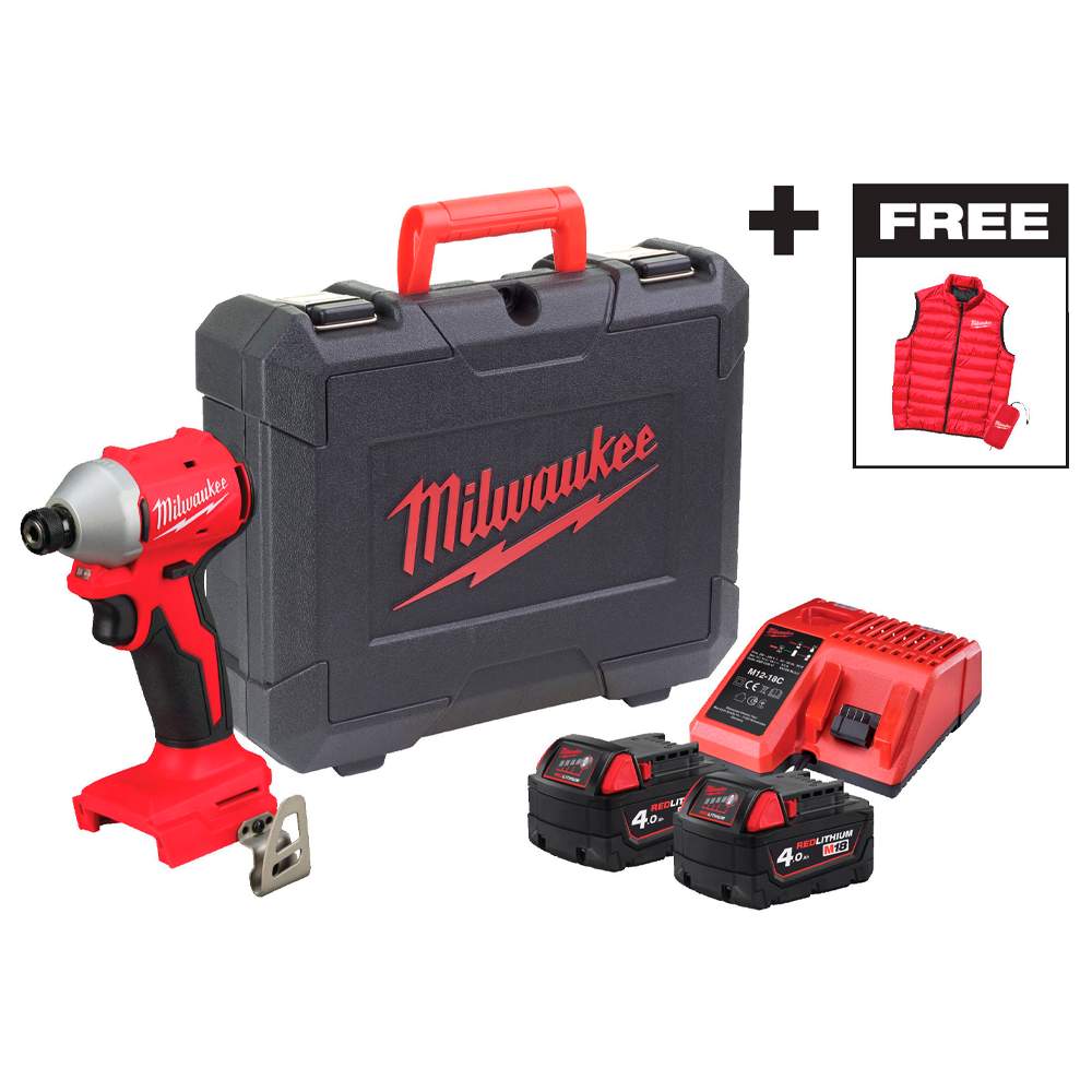 Винтоверт Milwaukee M18 BLIDRCMC-402C (2*4.0 Ah, case, PROMO with Jacket)