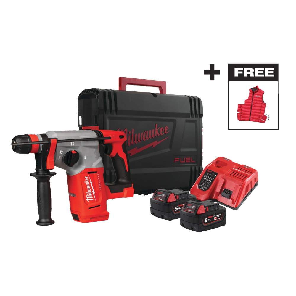 Перфоратор SDS-plus Milwaukee M18 BLHXMC-502X (2*5.0 Ah, case. PROMO with Jacket)