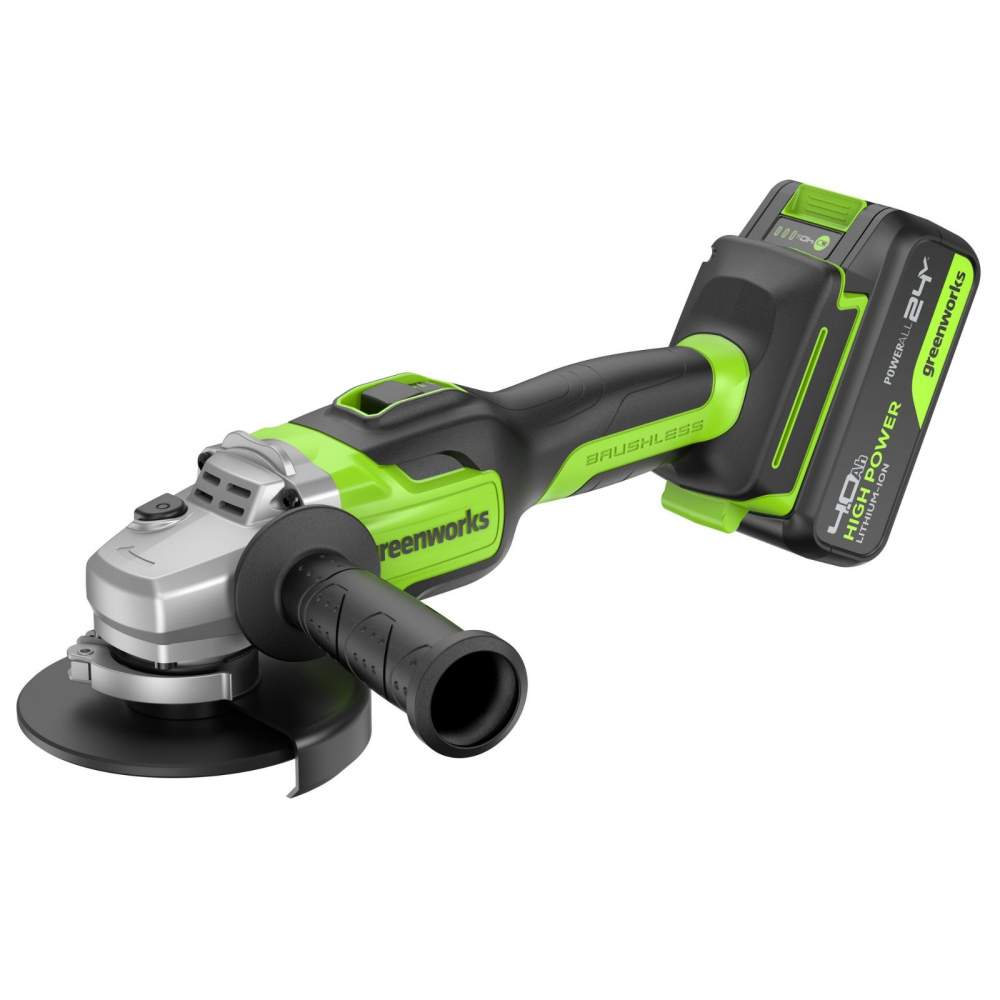 Углошлифмашина 125мм Greenworks GD24AG (1*4.0 Ah, carton)