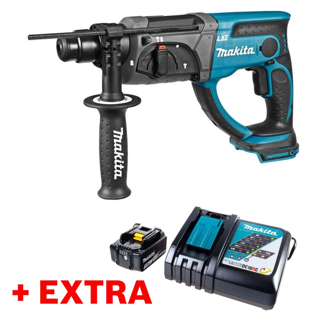 Перфоратор SDS-plus MAKITA DHR 202 Z (extra +191A25-2 (1*3.0 Ah, DC 18 RC), carton)