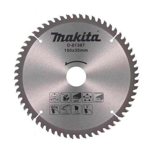 Пильный диск MAKITA D-81387 190х30х2,2/1,4 мм 60 зуб. универсальный
