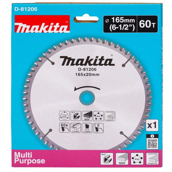 Диск универсальный 165х2.2х20, 60T MAKITA, арт.D-81206 (Китай) [Пильный диск MAKITA универсальный 165х2.2х20, 60T MAKITA, арт.D-81206 (Китай)]