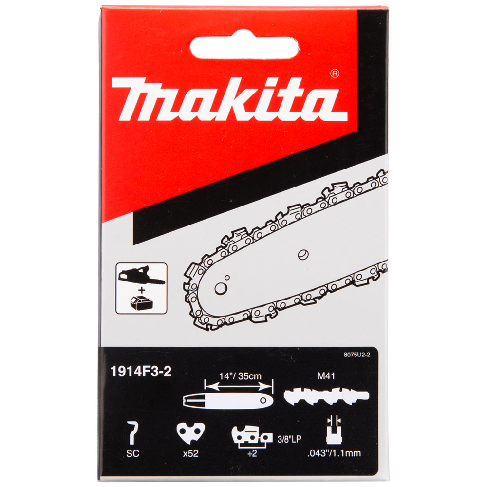 Цепь MAKITA 35 см (3/8 1,1 мм 52 зв) 1914F3-2 к пиле DUC353Z / DUC355Z / DUC356Z / DUC357Z / UC3520A